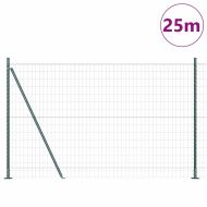 Ограда с пост Зелен 1,2 x 25 m Стомана и PVC