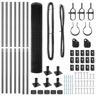 Ограда с пост Сив 1,4 x 10 m Стомана и PVC