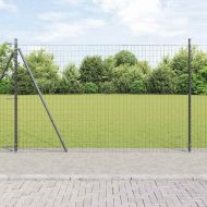 Ограда с пост Сив 1,6 x 10 m Стомана и PVC