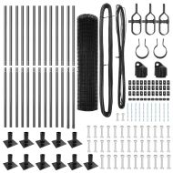 Ограда с пост Сив 1 x 25 m Стомана и PVC