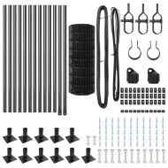 Ограда с пост Сив 0,4 x 25 м Стомана и PVC