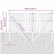 Стълб за ограда. Сив 10 x 0,8 м (мрежа 60 x 60 мм)