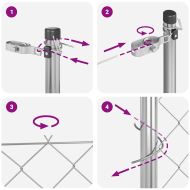 Стълб за ограда. Сребрист 10 x 0,8 м (мрежа 40 x 40 мм) Стомана