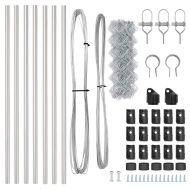 Стълб за ограда. Сребрист 10 x 0,8 м (мрежа 60 x 60 мм) Стомана