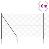 Оградна мрежа с шипове 10 x 1,6 m ПВЦ-обработена стомана Зелено