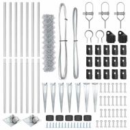 Стълб за ограда. Сребрист 10 x 1,4 м (мрежа 40 x 40 мм) Стомана