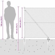 Стълб за ограда. Сребрист 10 x 1,4 м (мрежа 40 x 40 мм) Стомана