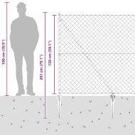 Стълб за ограда. Сребрист 10 x 1,5 м (мрежа 40 x 40 мм) Стомана