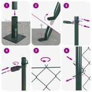 Стълб за ограда. Зелен 10 x 1 м (мрежа 40 x 40 мм)