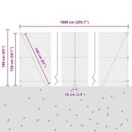 Оградна мрежа за открито с бетонна основа 10 x 1,5 m Зелено