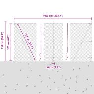 Цепеща ограда с бетонна основа 10 x 1,6 m Зелено Мрежа