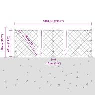 Заварена мрежа от тел с бетонен основание 10 x 0,4 м (Ш x В)