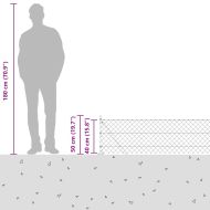 Заварена мрежа от тел с бетонен основание 10 x 0,4 м (Ш x В)