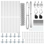 Стълб за ограда. Сребрист 25 x 0,8 м (60 x 60 мм мрежа) Стомана