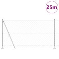 Стълб за ограда. Сребрист 25 x 1,2 м (мрежа 60 x 60 мм) Стомана