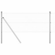 Стълб за ограда. Сребрист 10 x 0,4 м (25 x 25 мм мрежа) Стомана