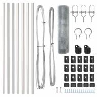 Стълб за ограда. Сребрист 10 x 0,6 м (мрежа 12 x 12 мм) Стомана