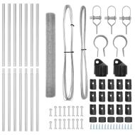 Стълб за ограда. Сребрист 10 x 1 м (мрежа 12 x 12 мм) Стомана
