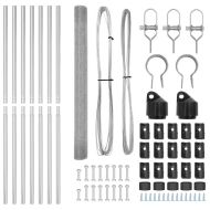 Стълб за ограда. Сребрист 10 x 1,5 м (12 x 12 мм мрежа) Стомана