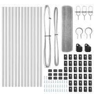 Стълб за ограда. Сребрист 25 x 0,4 м (25 x 25 мм мрежа) Стомана