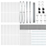 Стълб за ограда. Сребрист 50 x 1 м (мрежа 16 x 16 мм) Стомана