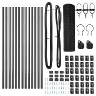 Стълб за ограда. Сив 25 x 0,6 м (16 x 16 мм мрежа)