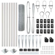 Стълб за ограда. Сребрист 10 x 0,5 м (19 x 19 мм мрежа) Стомана