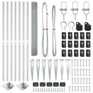 Стълб за ограда. Сребрист 10 x 1,4 м (16 x 16 мм мрежа) Стомана