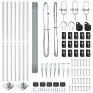 Стълб за ограда. Сребрист 10 x 1,5 м (16 x 16 мм мрежа) Стомана