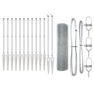 Стълб за ограда. Сребрист 25 x 0,4 м (19 x 19 мм мрежа) Стомана