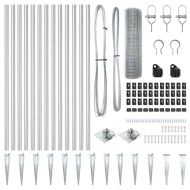 Стълб за ограда. Сребрист 25 x 0,6 м (16 x 16 мм мрежа) Стомана