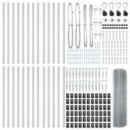 Стълб за ограда. Сребрист 50 x 0,4 м (16 x 16 мм мрежа) Стомана