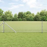 Стълб за ограда. Сребрист 50 x 0,5 м (12 x 12 мм мрежа) Стомана