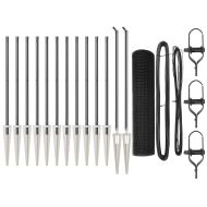 Стълб за ограда. Сив 25 x 0,6 м (19 x 19 мм мрежа)