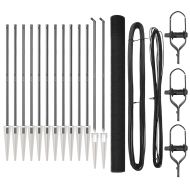 Стълб за ограда. Сив 25 x 1,6 м (12 x 12 мм мрежа)