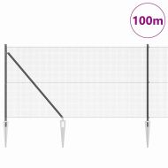 Стълб за ограда. Сив 100 x 1 м (16 x 16 мм мрежа) Стомана и PVC