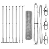 Стълб за ограда. Сребрист 10 x 0,4 м (25 x 25 мм мрежа) Стомана