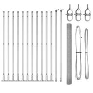 Стълб за ограда. Сребрист 25 x 1,5 м (16 x 16 мм мрежа) Стомана