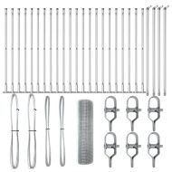 Стълб за ограда. Сребрист 50 x 1 м (19 x 19 мм мрежа) Стомана