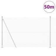 Стълб за ограда. Сребрист 50 x 1,4 м (12 x 12 мм мрежа) Стомана