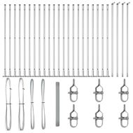 Стълб за ограда. Сребрист 50 x 1,5 м (25 x 25 мм мрежа) Стомана