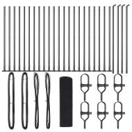 Стълб за ограда. Сив 50 x 1 м (25 x 25 мм мрежа) Стомана и PVC