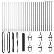Стълб за ограда. Сив 50 x 1,2 м (12 x 12 мм мрежа)