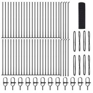 Стълб за ограда. Сив 100 x 1 м (12 x 12 мм мрежа) Стомана и PVC