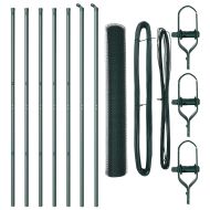 Стълб за ограда. Зелен 10 x 1 м (25 мм мрежа) Стомана и PVC