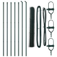 Стълб за ограда. Зелен 10 x 1,2 м (50 мм мрежа) Стомана и PVC