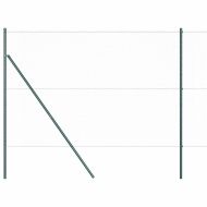 Стълб за ограда. Зелен 10 x 1,5 м (25 мм мрежа) Стомана и PVC