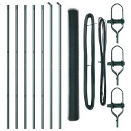 Стълб за ограда. Зелен 10 x 1,6 м (13 мм мрежа) Стомана и PVC