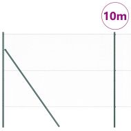 Стълб за ограда. Зелен 10 x 1,6 м (25 мм мрежа) Стомана и PVC