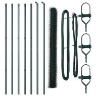 Стълб за ограда. Зелен 10 x 1,6 м (50 мм мрежа) Стомана и PVC